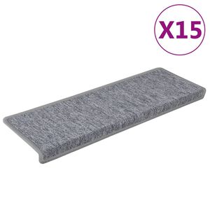 vidaXL Stufenmatten 15 Stk. 65x21x4 cm Hellgrau Rechteckiger Rand