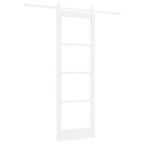 vidaXL Schiebet&uuml;r ORKDAL Wei&szlig; 73,5 x 211 cm Massivholz Kiefer und Glas