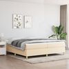 vidaXL Boxspringbett mit Matratze Creme 200x200 cm Stoff