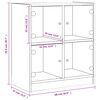 vidaXL Beistellschrank mit Glast&uuml;ren R&auml;uchereiche 68x37x75,5 cm