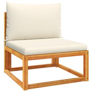 vidaXL Gartensofa ohne Armlehnen mit Kissen Holz Akazie & Seil