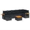 vidaXL 8-tlg. Garten-Sofagarnitur mit Kissen Schwarz Poly Rattan