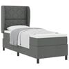 vidaXL Boxspringbett mit Kopfteil Dunkelgrau 80 x 200 cm Stoff