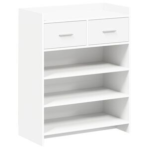 vidaXL Schuhschrank mit Speicher Wei&szlig; 73,5 x 36 x 92 cm Holzwerkstoff