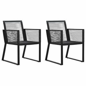 vidaXL Gartenst&uuml;hle 2 Stk. Schwarz PVC Rattan