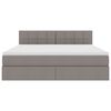 vidaXL Bett mit Stauraum und LED mit Matratze Taupe 180 x 200 cm Stoff