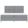 vidaXL Boxspringbett mit Matratze Hellgrau 200 x 200 cm Stoff