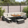 vidaXL Gartensofa-set mit Kissen 9 pcs Schwarz und Creme Poly Rattan