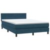 vidaXL Boxspringbett mit Matratze Dunkelblau 140x210 cm Samt