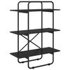 vidaXL B&uuml;cherregal 3 Ebenen 80 x 35 x 105 cm PB Schwarz Eichen-Optik