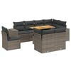 vidaXL 9-tlg. Garten-Sofagarnitur mit Kissen Grau Poly Rattan