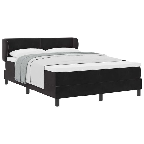 vidaXL Boxspringbett mit Matratze Schwarz 160 x 200 cm Samt