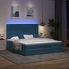vidaXL Ottoman-Bett mit Matratzen & LED Dunkelblau 200x200 cm Samt