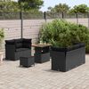 vidaXL Garten-Sofa-Set mit Kissen mit Speicher 8 pcs Schwarz