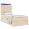 vidaXL Bett mit Stauraum und LED mit LED Creme 100 x 200 cm Polyester