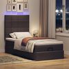 vidaXL Ottoman-Bett mit Matratze & LEDs Dunkelbraun 90x190 cm Stoff