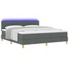 vidaXL LED Boxspringbett mit Matratze Dunkelgrau 180 x 200 cm Stoff