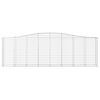 vidaXL Gabionen mit Hochbogen 8 Stk. 400x50x120/140cm Verzinktes Eisen