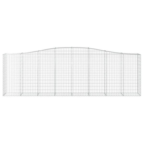 vidaXL Gabionen mit Hochbogen 8 Stk. 400x50x120/140cm Verzinktes Eisen