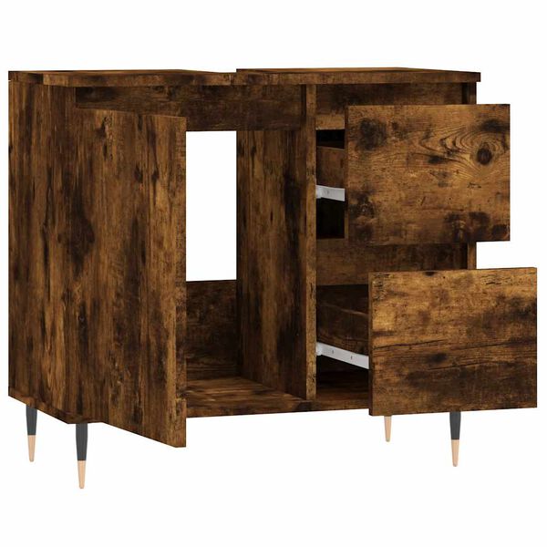 vidaXL Badschrank R&auml;uchereiche 65x33x60 cm Holzwerkstoff