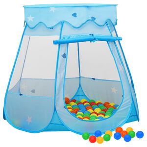 vidaXL Kinder-Spielzelt mit 250 B&auml;llen Blau 102x102x82 cm
