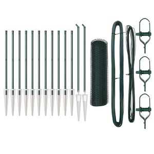 vidaXL Sechseckzaun mit Pfosten 25 x 0,5 m PVC-beschichteter Stahl