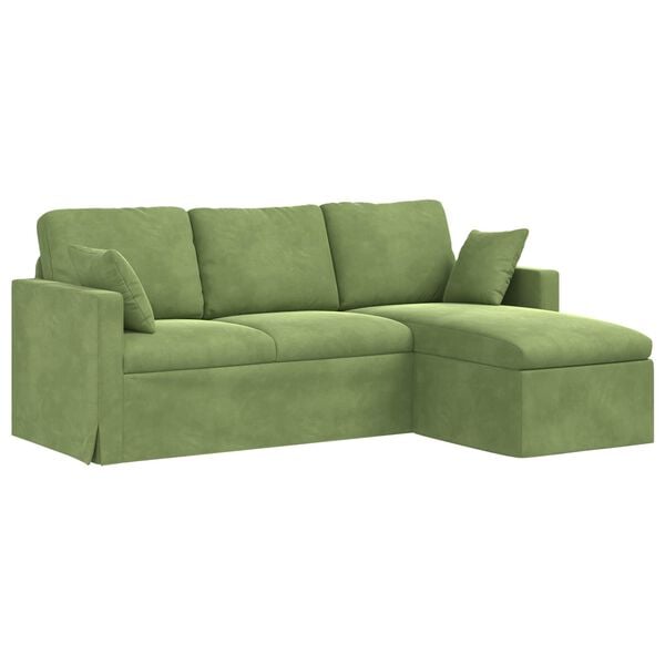 vidaXL Sofa Hellgr&uuml;n Gesamtabmessungen: 198 x 134 x 80 cm (B x T x H)