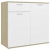 vidaXL Sideboard Wei&szlig; Sonoma-Eiche 80x36x75 cm Holzwerkstoff