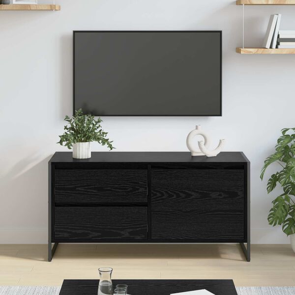 vidaXL TV-Schr&auml;nk Schwarz Eichen-Optik 100 x 36 x 49.5 cm