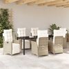 vidaXL Garten Essgruppe mit Kissen 7 pcs Beige Poly-Rattan