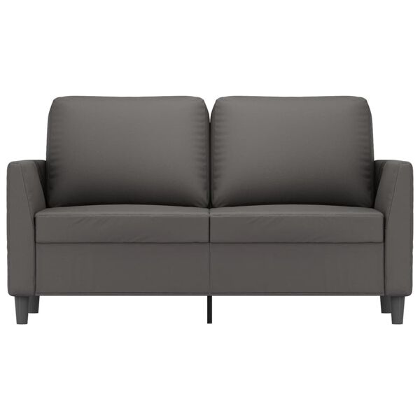 vidaXL 2-Sitzer-Sofa Grau 120 cm Kunstleder