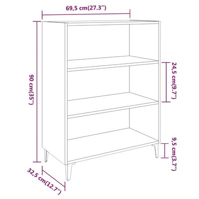 vidaXL Sideboard Weiß 69,5x32,5x90 cm Holzwerkstoff