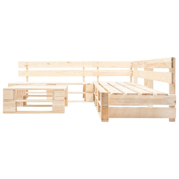 vidaXL 4-tlg. Paletten-Lounge-Set mit Kissen in Grau Holz