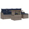 vidaXL Gartensofa-set 6 stk. Grau und Marineblau Poly-Rattan