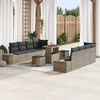 vidaXL Garten-Sofa-Set mit Kissen 11 pcs Hellgrau und Dunkelgrau
