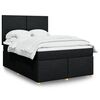 vidaXL Boxspringbett mit Matratze Schwarz 160x200 cm Stoff