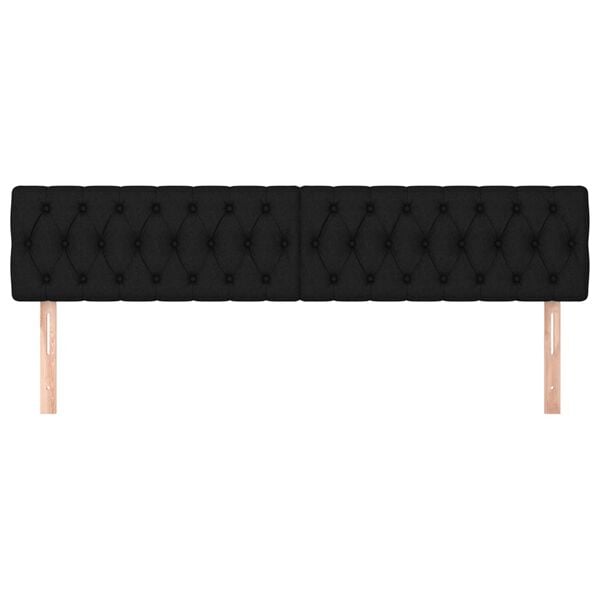 vidaXL Kopfteile Schwarz 200x7x78/88 cm Stoff