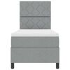 vidaXL Boxspringbett mit Matratze Hellgrau 80 x 200 cm Stoff