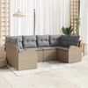 vidaXL Gartensofa-set mit Kissen 6 pcs Beige und Hellgrau Poly-Rattan