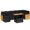 vidaXL 8-tlg. Garten-Sofagarnitur mit Kissen Beige Poly Rattan