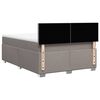 vidaXL Boxspringbett mit Matratze Taupe 160x200 cm Stoff