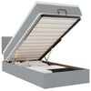 vidaXL Ottoman-Bett mit Matratze & LEDs Hellgrau 90x190 cm Stoff