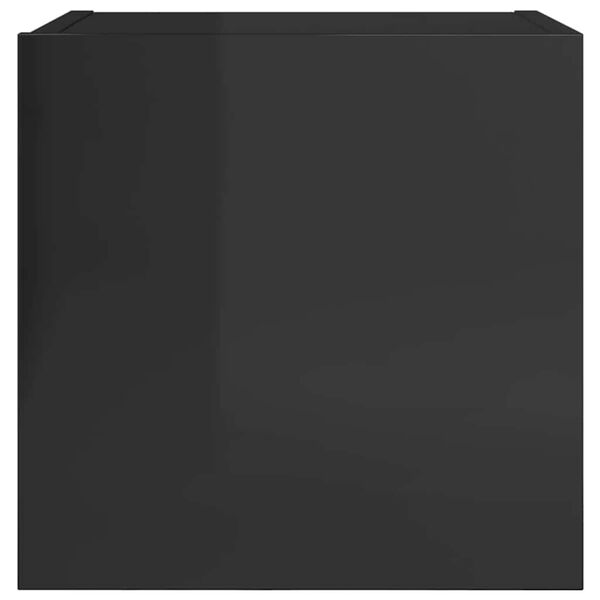 vidaXL TV-Wandschr&auml;nke 4 Stk. Hochglanz-Schwarz 30,5x30x30 cm