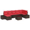 vidaXL Gartensofa-set 8 stk. Braun Poly-Rattan