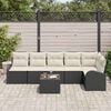 vidaXL Gartensofa-set mit Kissen 7 pcs Schwarz und Wei&szlig; Poly-Rattan