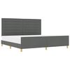 vidaXL Bettgestell mit Kopfteil Dunkelgrau 200 x 200 cm Stoff