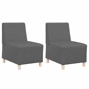vidaXL Modulares Armfreies Sofa 2 pcs Dunkelgrau 55 x 74 x 82 cm Stoff