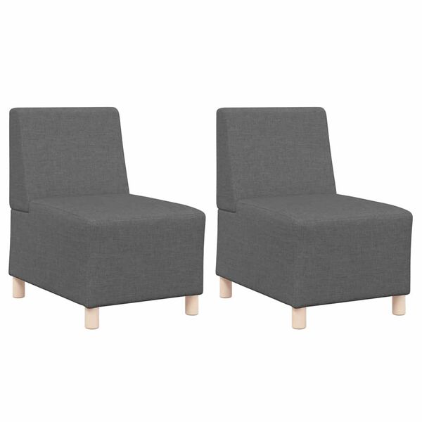 vidaXL Modulares Armfreies Sofa 2 pcs Dunkelgrau 55 x 74 x 82 cm Stoff