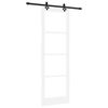 vidaXL Schiebet&uuml;r Wei&szlig; 78 x 232 cm Massivholz Kiefer und Glas