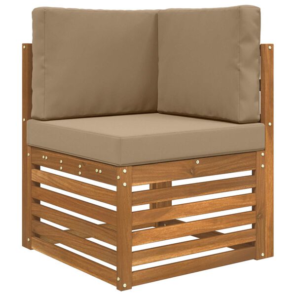 vidaXL Sofakissen f&uuml;r drau&szlig;en 3 pcs Taupe Polyester